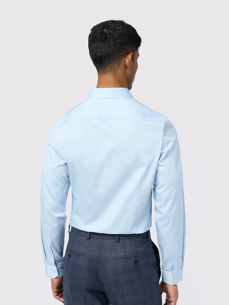 Ted Baker Tailoring Slim Blue Felix Stretch Shirt - Image 2 of 3 Ted Baker Tailoring Slim Blue Felix Stretch Shirt - Image 2 of 3