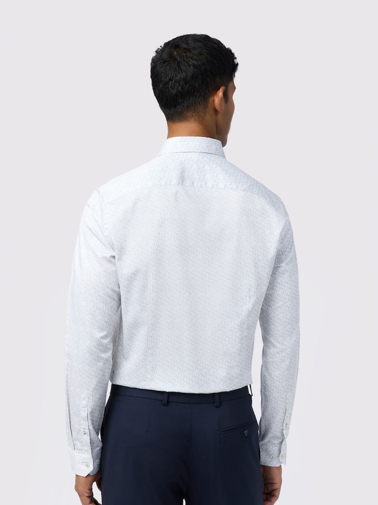 Ted Baker Tailoring Slim Blume Pearl Floral Print White Shirt - Image 2 of 4