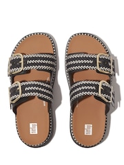 FitFlop Gen-Ff Buckle Two Bar Stripe Weave Black Slides - Image 4 of 5