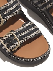 FitFlop Gen-Ff Buckle Two Bar Stripe Weave Black Slides - Image 5 of 5