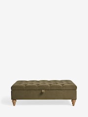 Buttoned Fine Chenille Moss Green Albury Coffee Table - Image 6 of 12