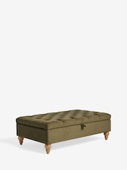 Buttoned Fine Chenille Moss Green Albury Coffee Table - Image 8 of 12