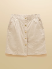 Joules Loxley Sand Button Through Short Chino Skirt - Image 6 of 6