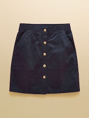 Joules Loxley Navy Button Through Short Chino Skirt - Image 6 of 6