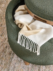 Casual Boucle Olive Green Ashton Upholstered Storage Stool - Image 3 of 6