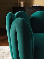 Soft Velvet Juniper Teal Opal Swivel Armchair - Image 2 of 9