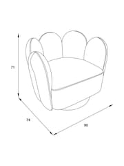 Soft Velvet Juniper Teal Opal Swivel Armchair - Image 4 of 9