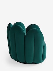 Soft Velvet Juniper Teal Opal Swivel Armchair - Image 7 of 9