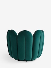 Soft Velvet Juniper Teal Opal Swivel Armchair - Image 8 of 9