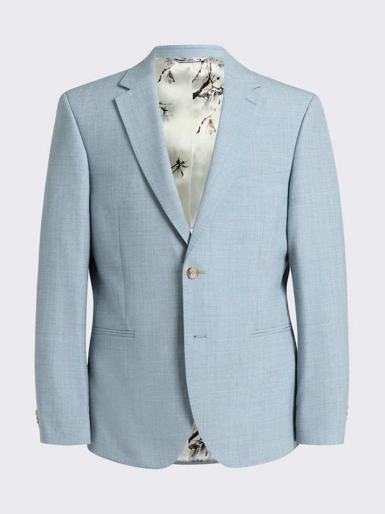 MOSS Blue Slim Fit Blue Marl Suit Jacket - Image 5 of 5