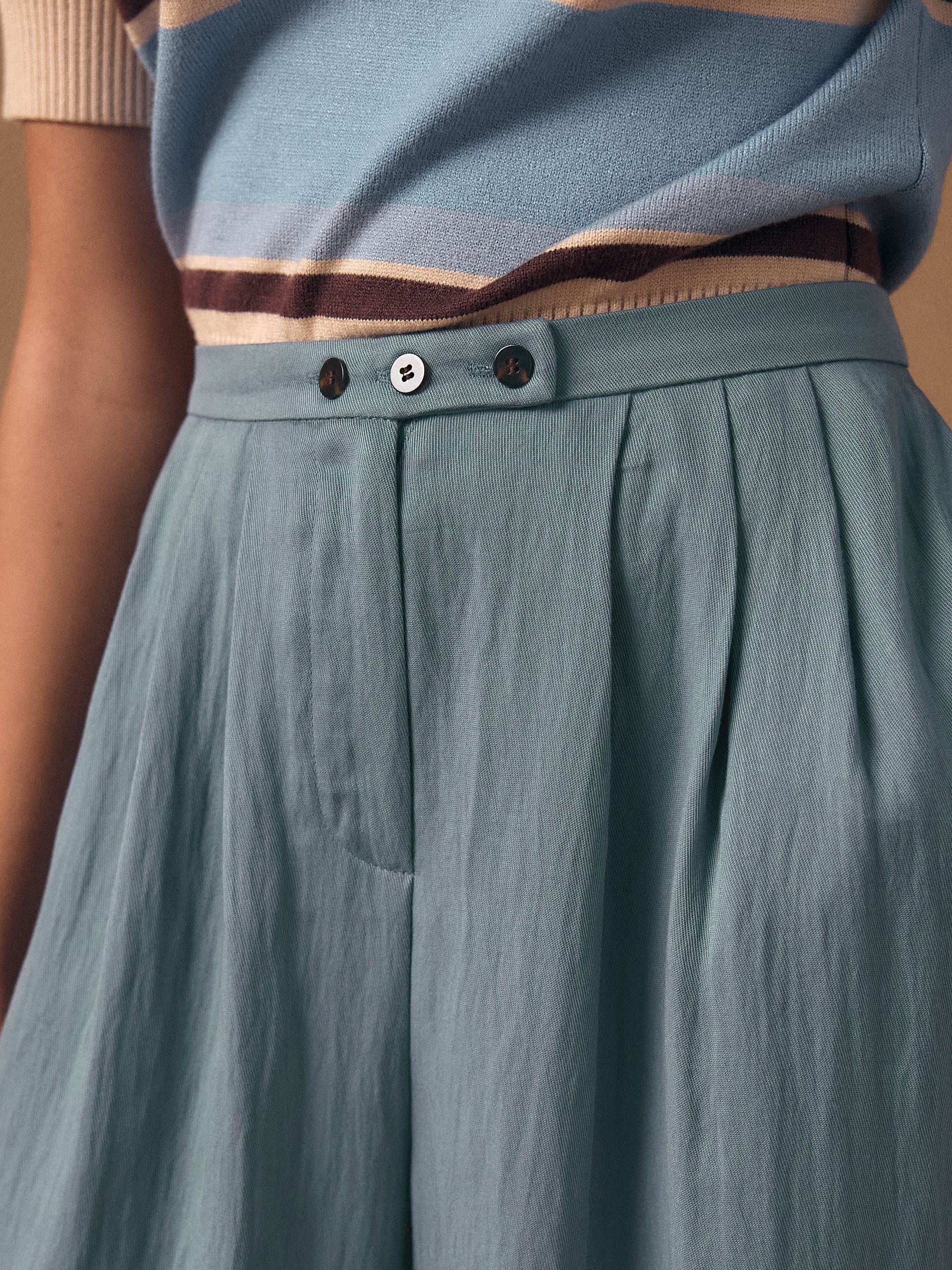 Buy Light Blue Superwide Pleated Trousers from Next USA