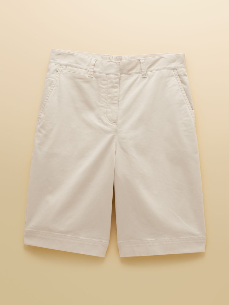 Joules Cream Bermuda Chino Shorts With Elasticated Waist - Image 6 of 6