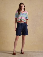 Joules Bay Navy Smart Tailored Shorts - Image 3 of 7