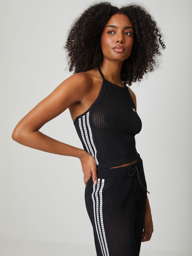adidas Originals Black Crochet Knit Top - Image 1 of 5
