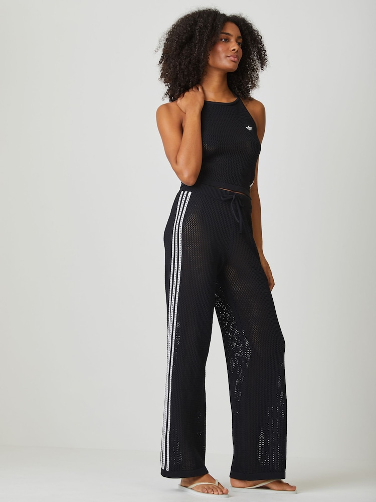 adidas Originals Black Crochet Knit Top - Image 2 of 5