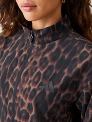 adidas Brown Workout Essentials Leopard Woven Jacket - Image 4 of 4