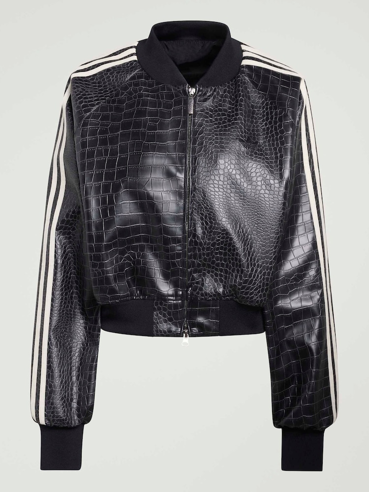 أسود - سترة فضفاضة من جلد ثعبان صناعي من adidas Originals - Image 12 of 12