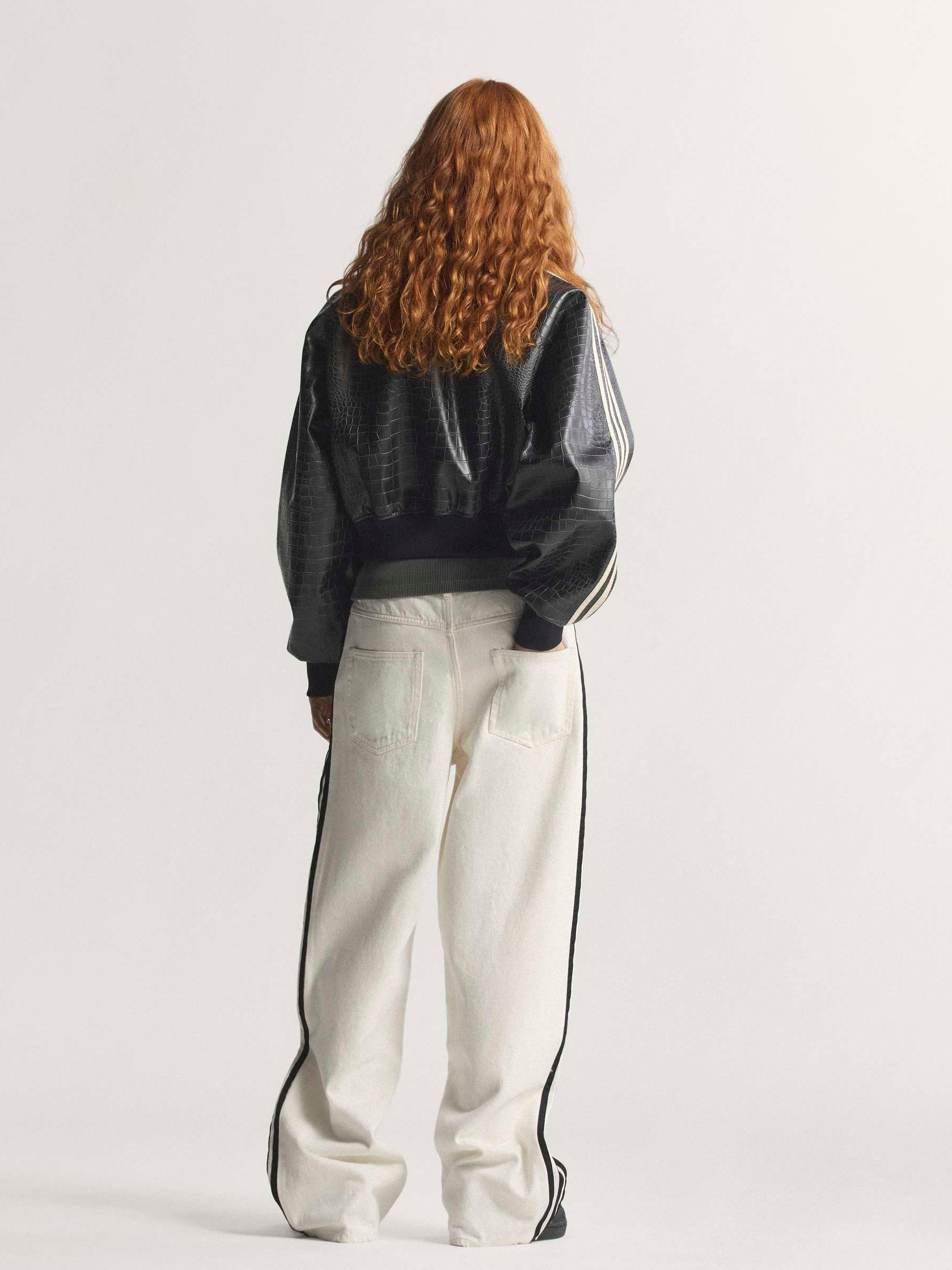Buy adidas Originals Black Snake Faux Leather Loose Fit Jacket