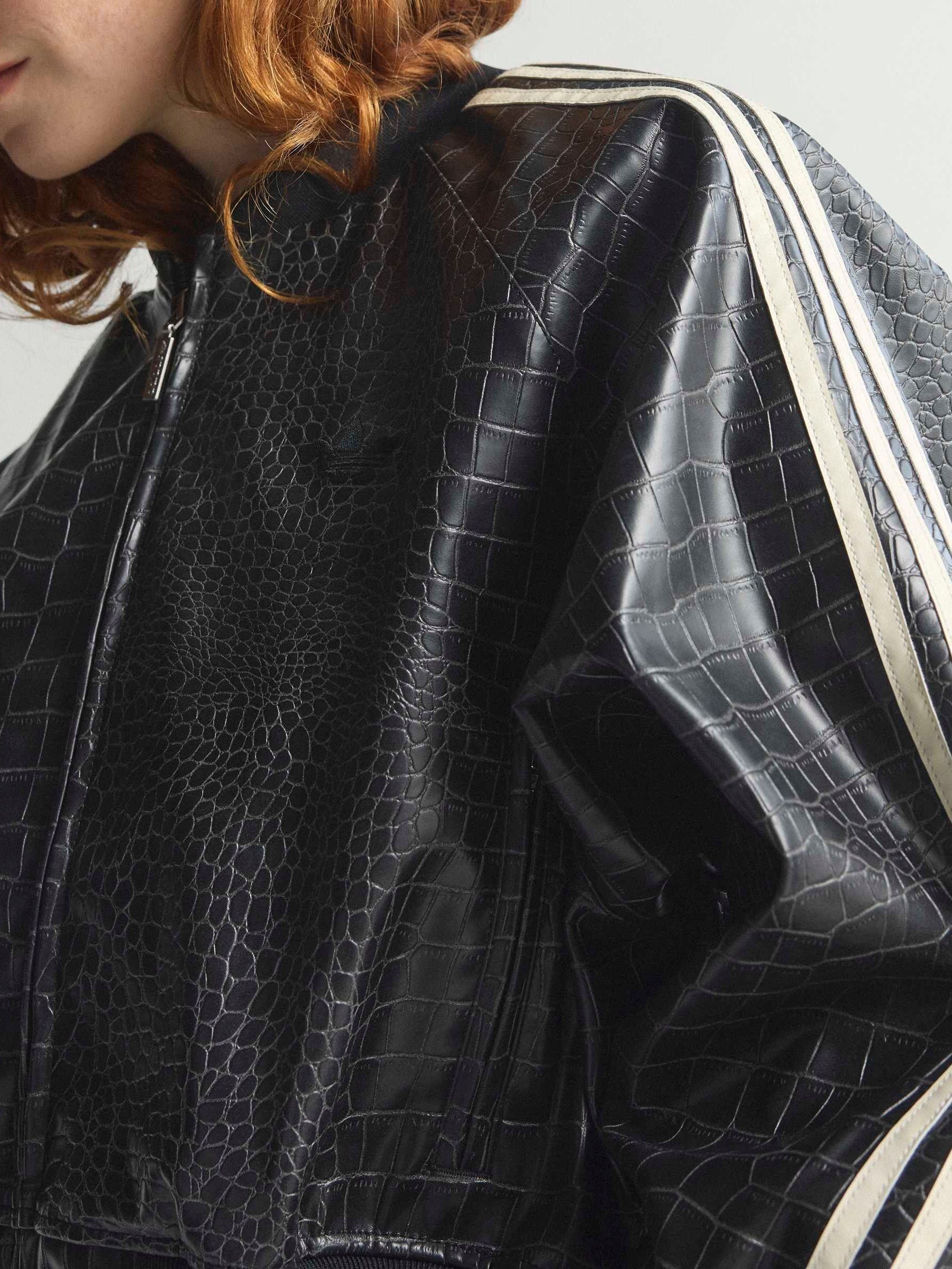 Buy adidas Originals Black Snake Faux Leather Loose Fit Jacket