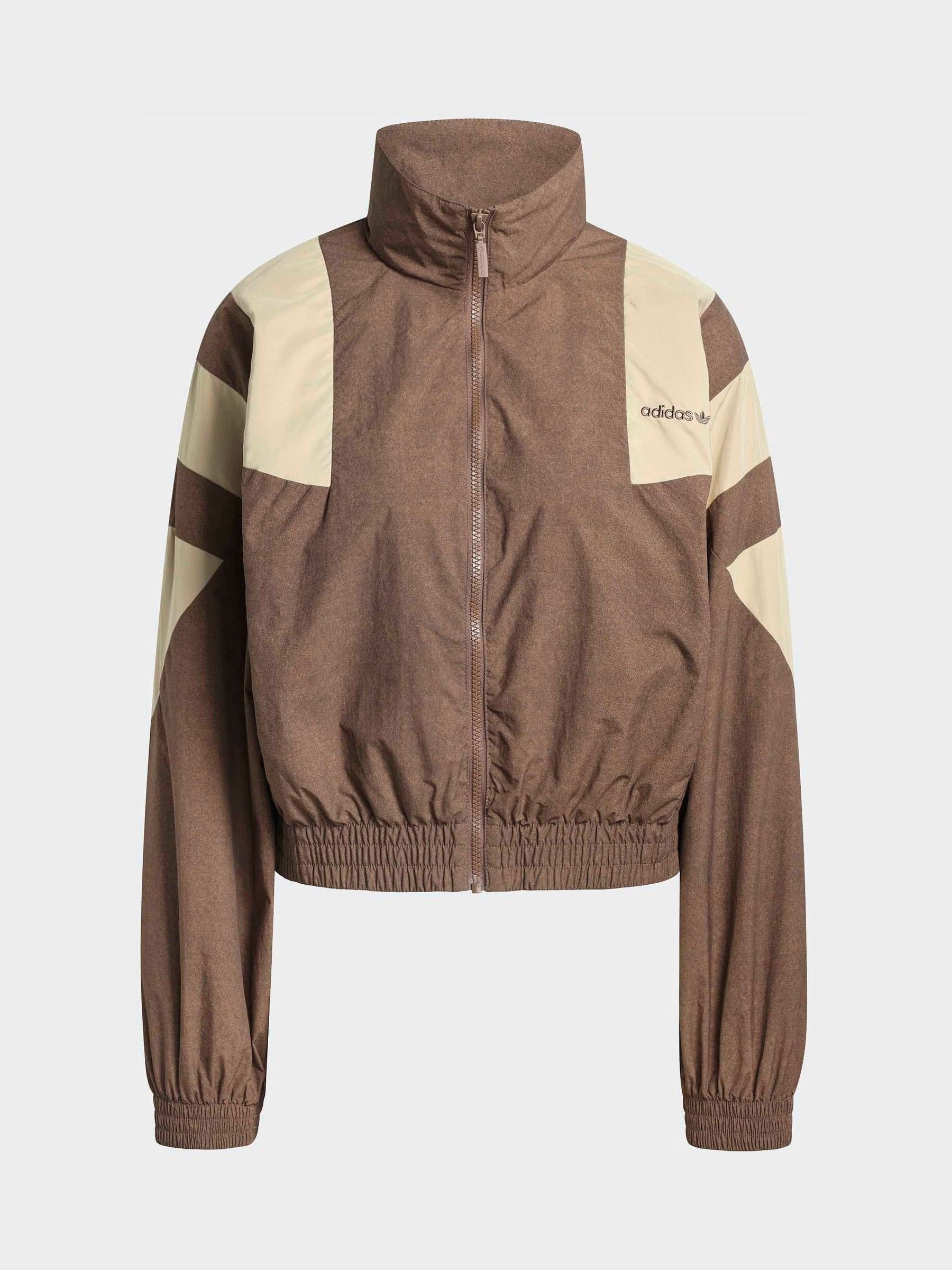 Buy adidas Originals Brown Blocked Washed Zip Track Top from the