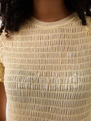 adidas Originals Orange Smocked T-Shirt - Image 4 of 4