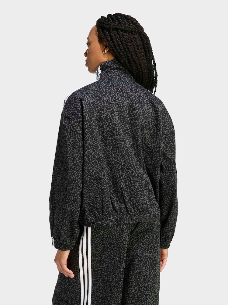 Svart - adidas originals Firebird Oversized Aop Denim Jacket - Bilde 2 av 10