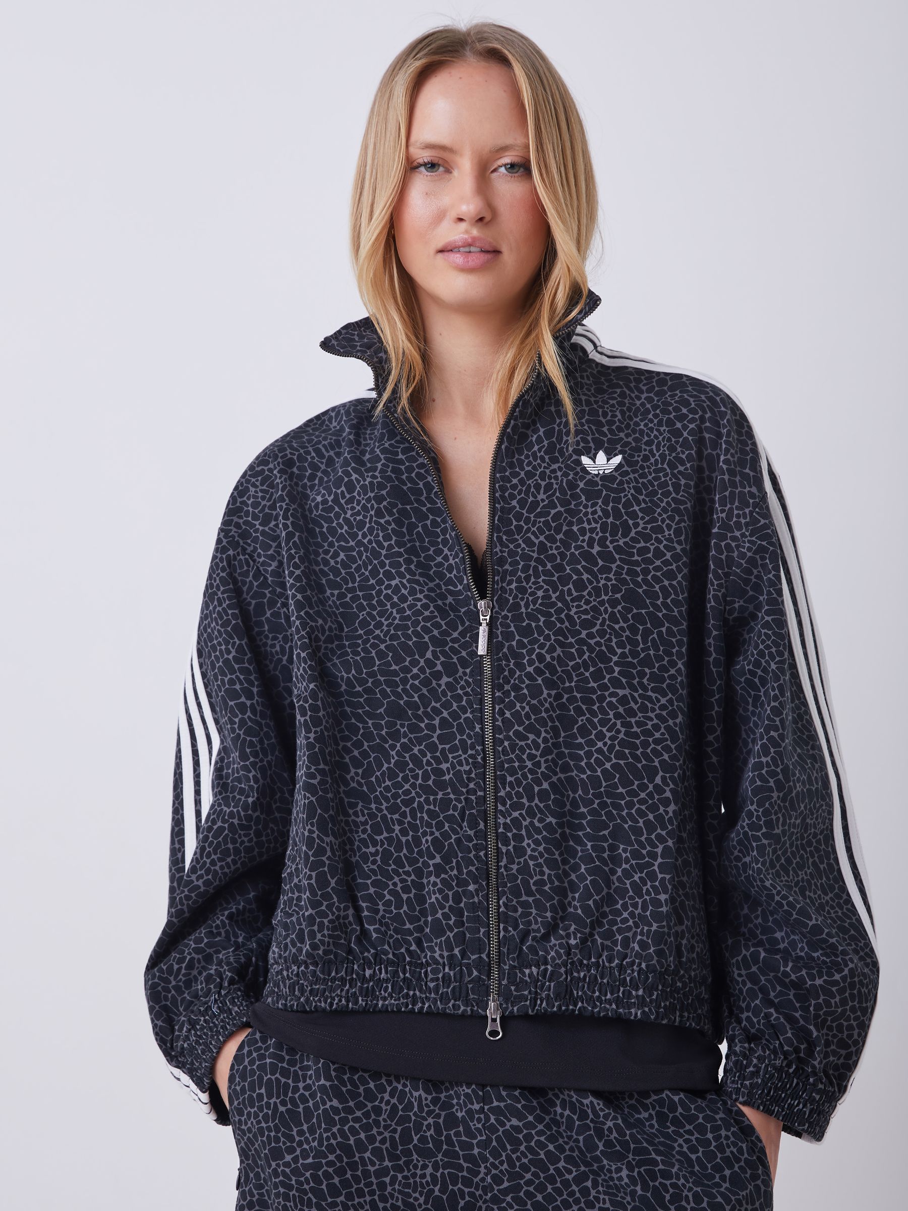 Buy adidas originals Black Firebird Oversized Aop Denim Jacket