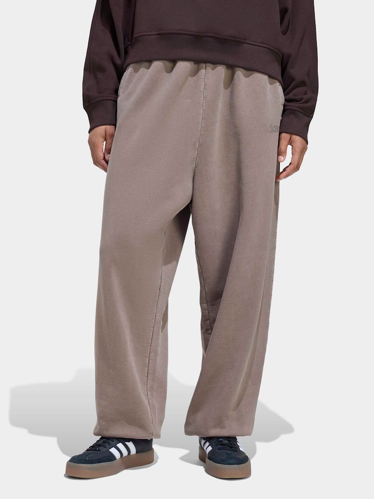 adidas Originals Brown Essentials Linear Boyfriend Washed Joggers - Image 1 of 6