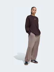 adidas Originals Brown Essentials Linear Boyfriend Washed Joggers - Image 3 of 6