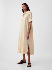 Gap Cream Linen-Cotton Short Sleeve Maxi Dress - Image 3 of 5