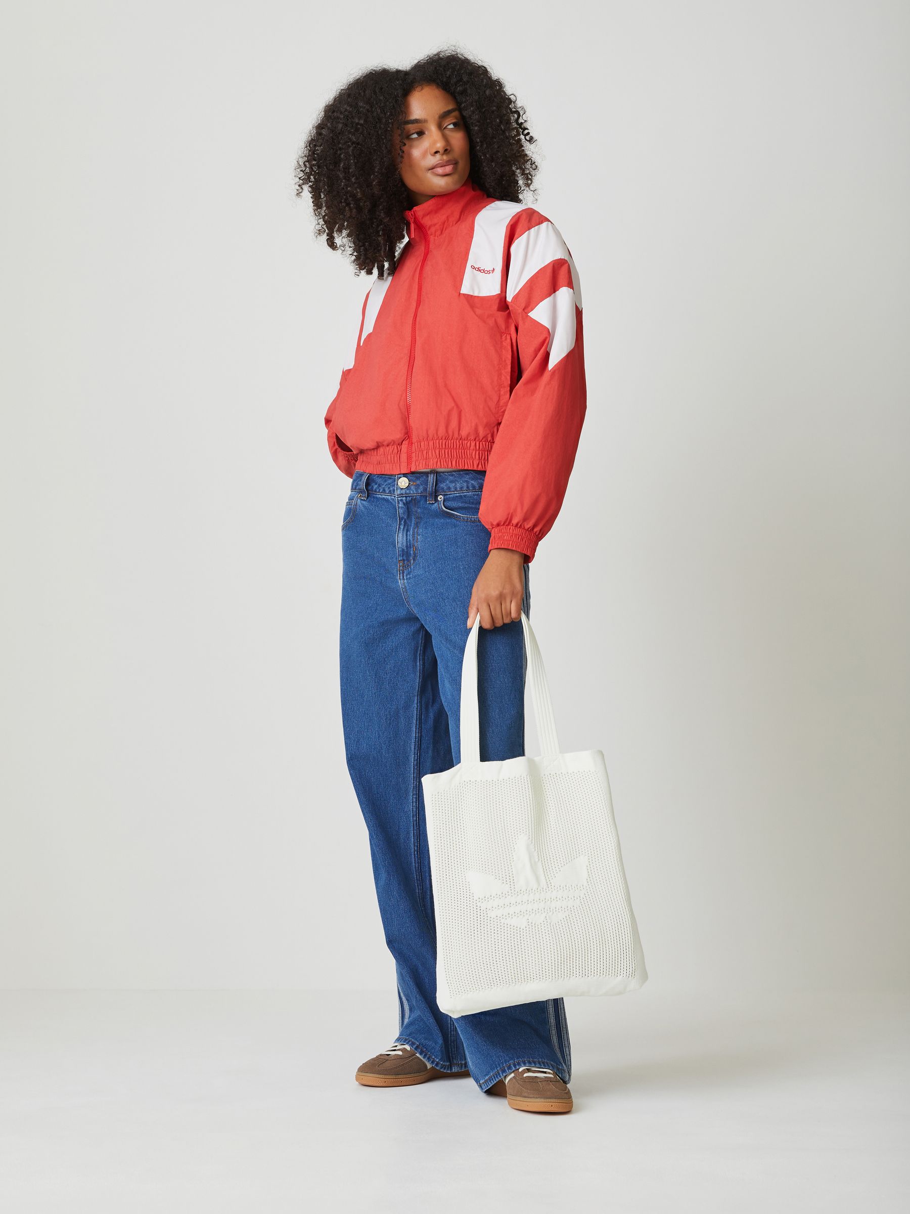 Buy adidas Originals Red Blocked Washed Zip Track Top from the
