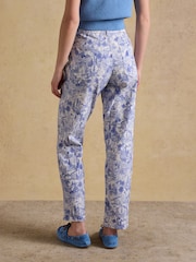 Joules Blue & White Blue Toile Print Straight Fit Slim Mid Rise Jeans - Image 2 of 7