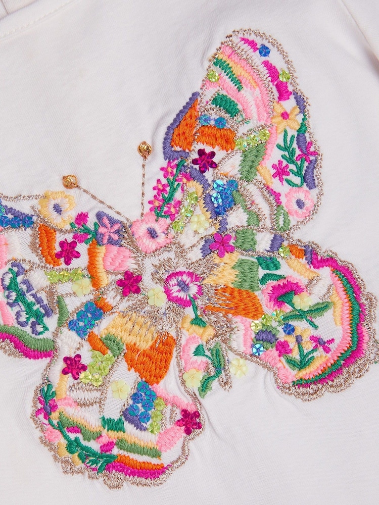 Monsoon Natural Baby Jersey Butterfly T-Shirt & Shorts Set - Image 4 of 4