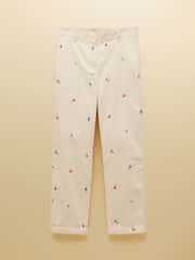 Joules Cream Embroidered Slim Fit Chino Trousers with Elasticated Waist - Image 11 of 11