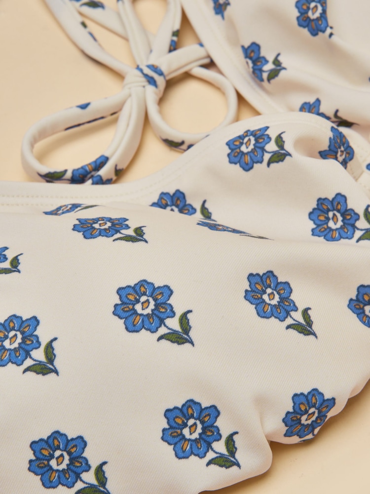 Joules Cream Foulard Tie Bikini Top - Image 8 of 8