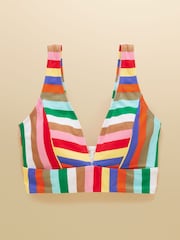 Joules Multi Striped Panel V-Neck Bikini Top - Image 9 of 9