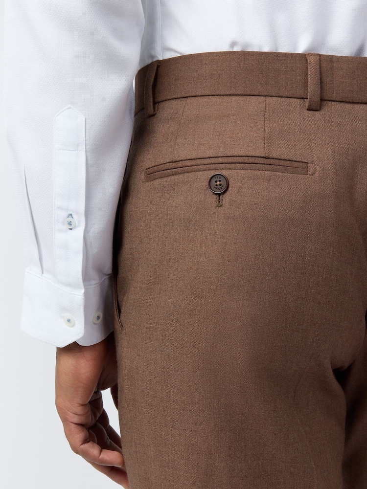Ted Baker Tailoring Slim Natural Eliot Sunbaked Flannel Trousers - Image 3 of 3