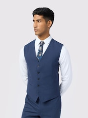 Ted Baker Tailoring Blue Performance Panama Waistcoat - Image 1 of 3