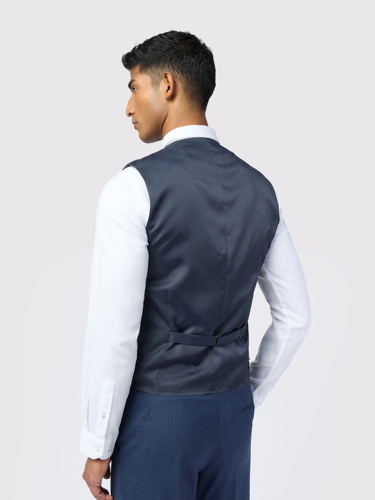 Ted Baker Tailoring Blue Performance Panama Waistcoat - Image 2 of 3