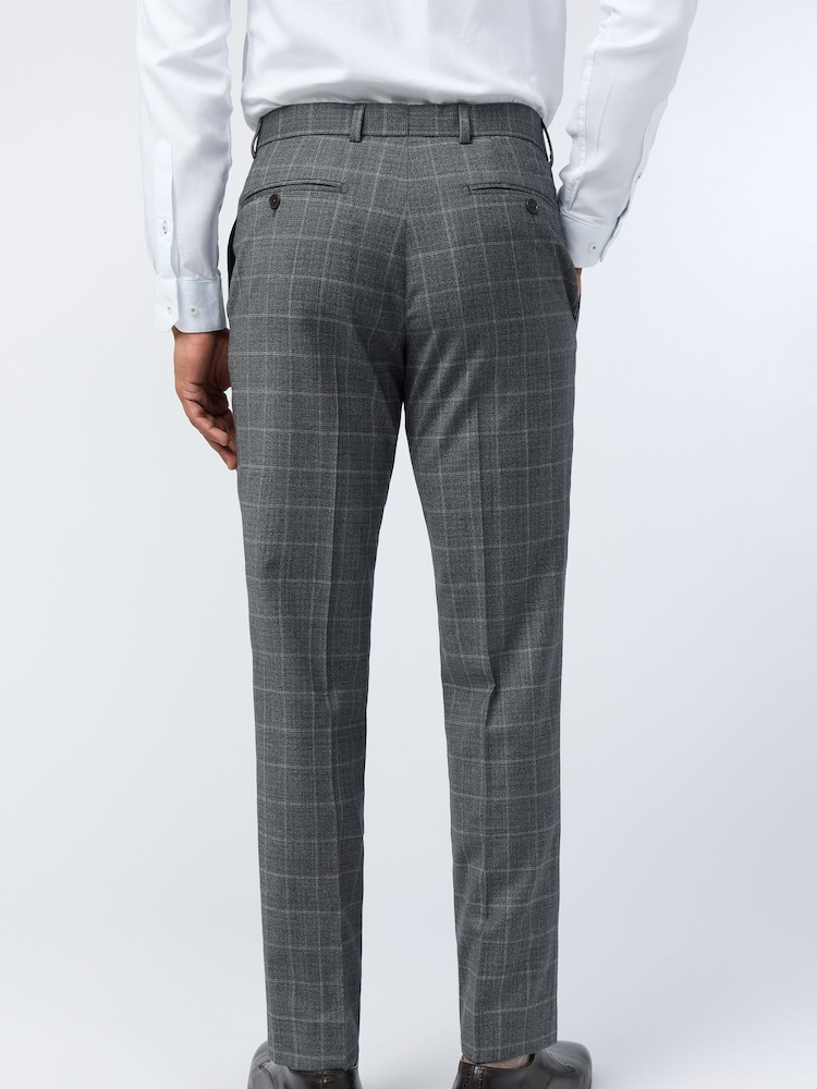 Ted Baker Tailoring Slim Grey Hilson Charc Text Check Trousers - Image 2 of 3