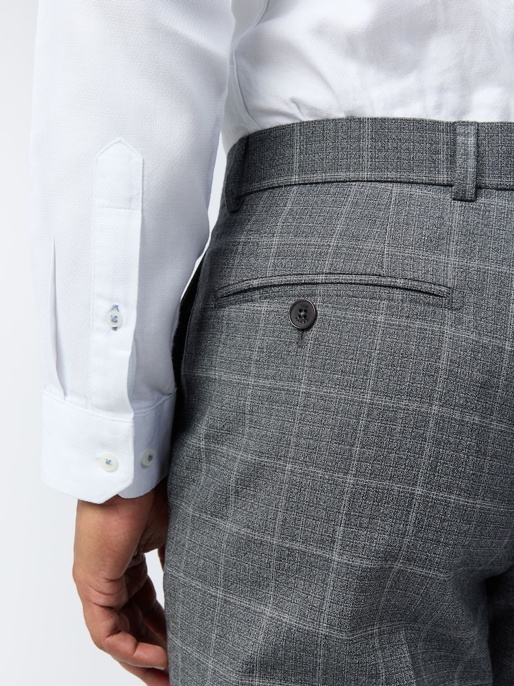Ted Baker Tailoring Slim Grey Hilson Charc Text Check Trousers - Image 3 of 3