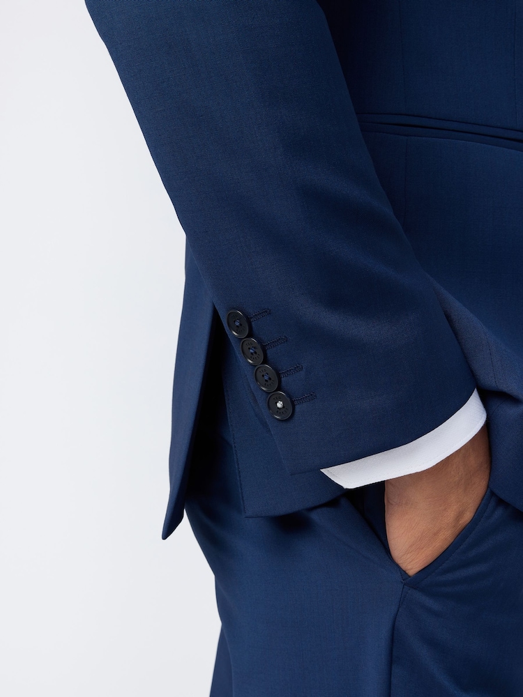 Veste Blazer Ted Baker Tight Lines Bleue En Laine 100% - Taille 40R - Prix Conseillé 345£ - Neuf Avec étiquettes