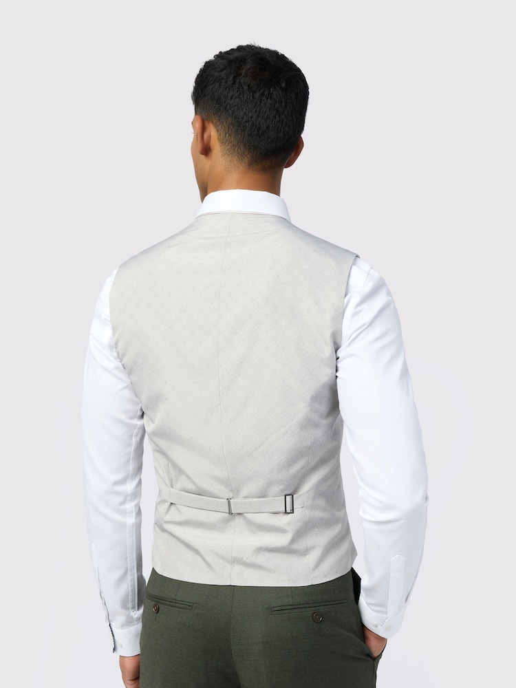 Ted Baker Tailoring Green Lear Flannel Waistcoat - Image 2 of 2 Ted Baker Tailoring Green Lear Flannel Waistcoat - Image 2 of 2