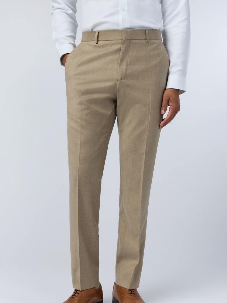 Ted Baker Tailoring Slim Natural Larkin Flannel Trousers - Image 1 of 3