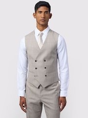 Ted Baker Tailoring Natural Donne Check Waistcoat - Image 1 of 2