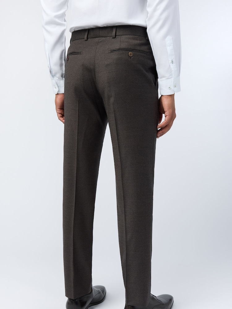 Ted Baker Tailoring Slim Byron Choc Flannel Brown Trousers - Image 2 of 2 Ted Baker Tailoring Slim Byron Choc Flannel Brown Trousers - Image 2 of 2