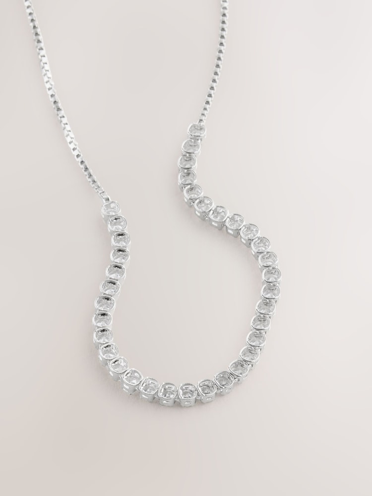 Sterling Silver Plated Tennis Bracelet - Image 2 of 6 Sterling Silver Plated Tennis Bracelet - Image 2 of 6