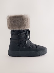 Black Forever Comfort® Water Repellent Finish Faux Fur Lined Boots - Image 2 of 4
