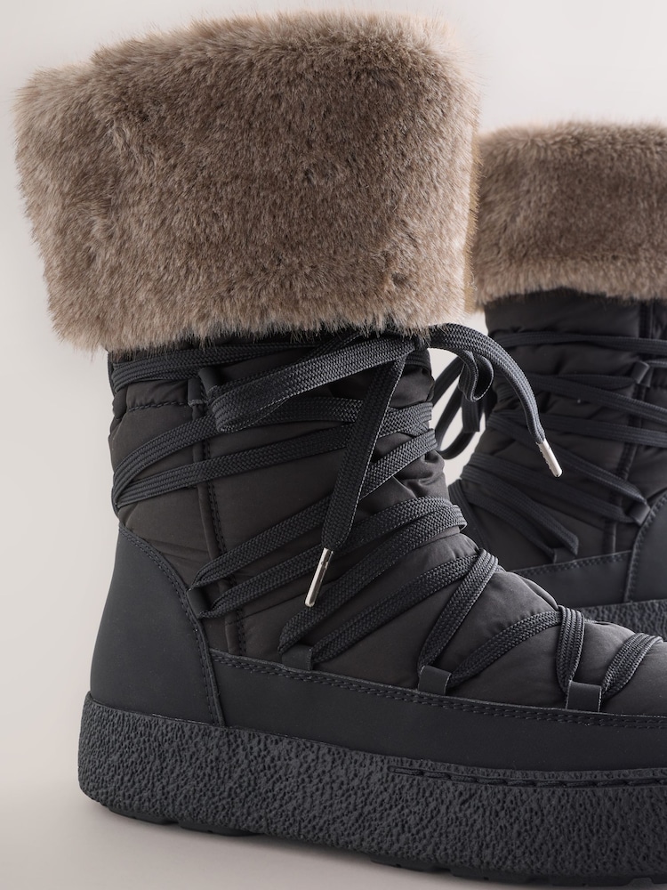 Black Forever Comfort® Water Repellent Finish Faux Fur Lined Boots - Image 5 of 5