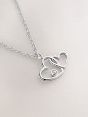 Pravo srebro - Ogrlica z obeskom prepletenega srca - Slika 4 iz 5